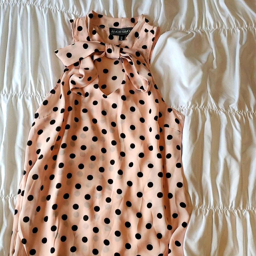 Medium polka dot blouse with tie